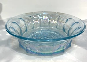 Imperial Ice Blue Carnival Glass Centerpiece Bowl Grape Pattern 8.75 In. EUC - Picture 1 of 8