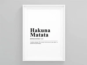 Hakuna Matata Definitionsrahmen Moderne Kunst Druck Minimalistischer Druck Modern Minimal - Bild 1 von 4