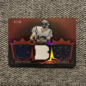 2007 Topps Triple Threads Relic Sepia #TTR79 Philip Rivers Jersey /27 - NM-MT