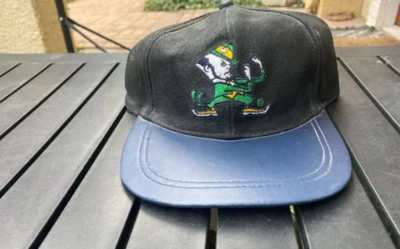 Boné chapéu snapback couro vintage Notre Dame luta irlandês retrô anos 90 OG - Imagem 1 de 2