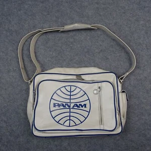 Borsa VINTAGE Pan Am bianca PVC pelle viaggio esploratore compagnia aerea assistente di volo VT - Foto 1 di 24