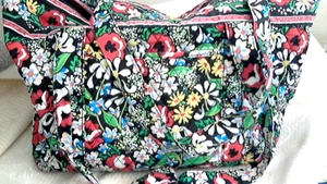 Floral große Beuteltasche/Wochenende Stepptasche 20"x12" doppelter Griff Dp-Tasche Reißverschluss Tasche - Bild 1 von 8