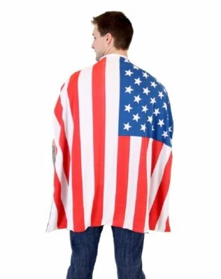 Cosplay capa bandeira americana adulto ou infantil patriota Estados Unidos da América EUA - Imagem 1 de 4