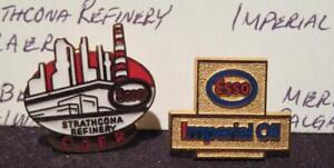 Esso Strathcona Refinery CAER & Imperial Oil 2 Vintage Esso Related Lapel Pins