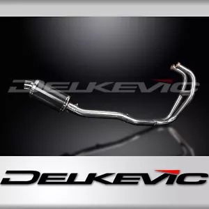 Kawasaki GPZ500S Ninja EX500 87-09 Complete Exhaust 2-1 9" Oval Carbon Muffler - Bild 1 von 5