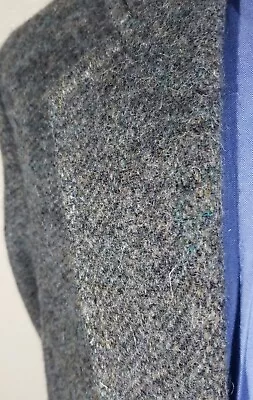 Vintage 42L LONG Green Gray Brown Tweed sport coat Blazer Jacket harris donegal - Image 1 of 4