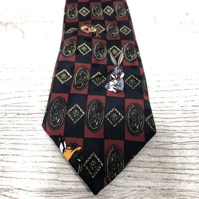 Vintage Looney Tunes Novelty Neck Tie Necktie Bugs Taz Sylvester Daffy 1995 - Image 1 of 4