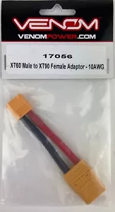 XT60 Male to XT90 Female Adaptor 10AWG Venom Power 17056 NEW in Package - Picture 1 of 2