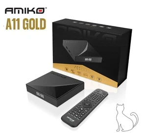 Amiko A11 Gold Android TV Box | NEW | WiFi 6, Gigabit LAN, MyTV3, 4K UHD - Picture 1 of 6