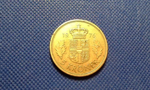DENMARK 5 Kroner coin 1976 MARGRETHE II - Picture 1 of 2