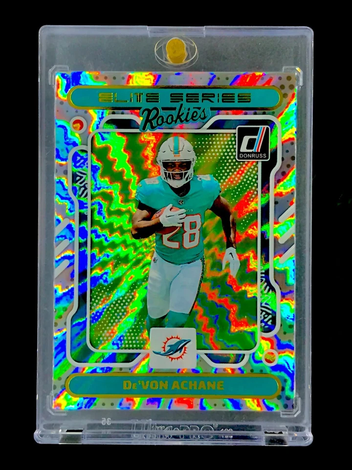 DE'VON ACHANE ROOKIE REFRACTOR SP Insertar Holo Tarjeta RC No Automática - DOLPHINS Foto 1 de 4