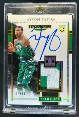 2017-18 Impeccable Jayson Tatum Patch Holo Gold RC Auto #6/10 Celtics - Image 1 of 2