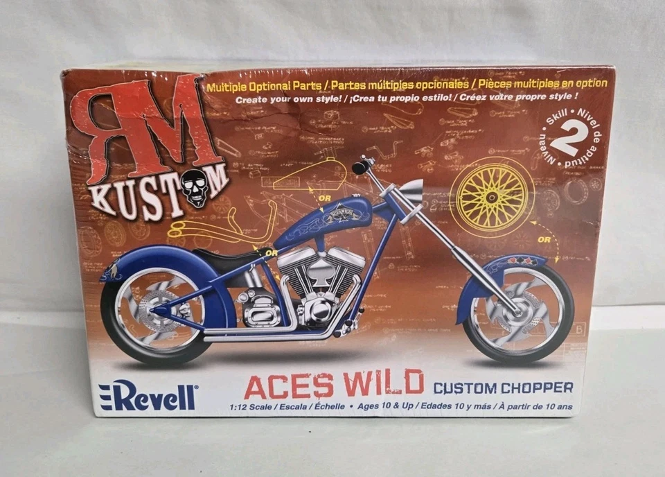 RM Kustom Aces Wild Custom Chopper Plastic Model Kit Revell 1 12