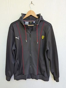 PUMA Scuderia Ferrari Black Full Zip Track Jacket Coat Men's Size Large - Picture 1 of 9