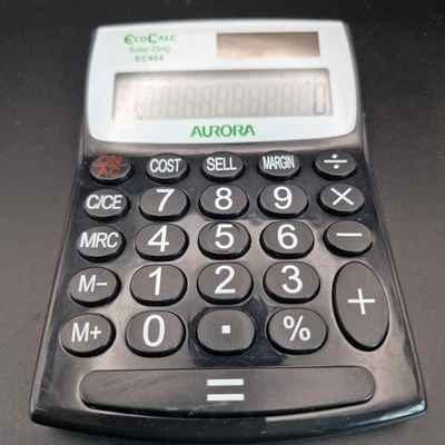 Aurora Electronics EC404 Basic Desk Large Button Calculator Desk Solar Powered - Image 1 of 4