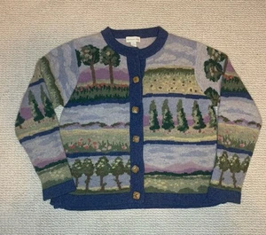 Vintage Northern Isles Wool Cardigan Knit Sweater Womens S 90s Nature Mrs Honey - Picture 1 of 13