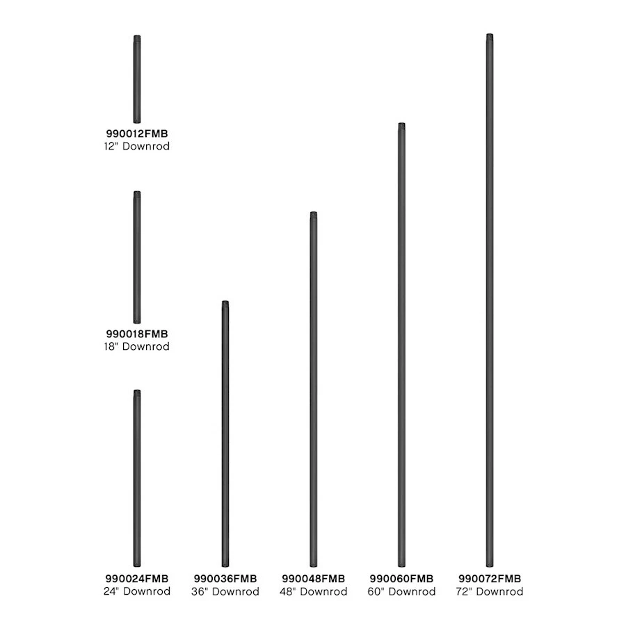 Hinkley Lighting 18" Downrod, Matte Black - 990018FMB - Image 1 of 1