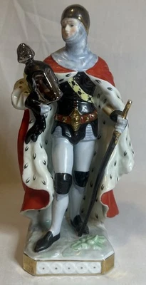 Antique Voight Brother's Sitzendorf 9-1/2” Porcelain Knight - Image 1 of 4