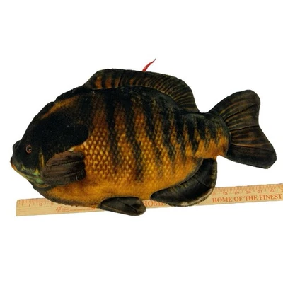 Large Fish Pillow Striped Bream Fish Decor Gift Plush Fisherman Mancave 24” - Image 1 of 4
