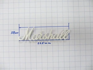 original Marshall Speaker Cabinet Amp Logo PVC weiss 58x225mm - Bild 1 von 5
