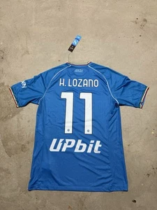 EA7 Hirving Lozano SSC Napoli 2023-24 Home Soccer Jersey Men’s Sz L NEW Scudetto - Picture 1 of 5