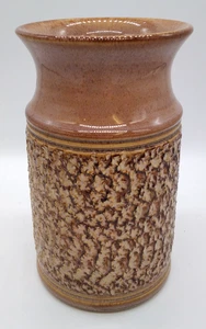 Vintage Denby Bracken braun/beige strukturierte Sgraffito Vase klein 7,5"/19cm - Bild 1 von 7