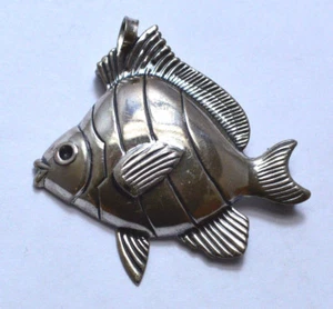 Vintage Sterling Silver 925 JEWELART SEA ANGEL FISH Pendant Brooch ! - Picture 1 of 5