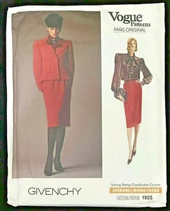 Vogue 1925 modello 8 giacca blusa gonna Givenchy classica anni 80 cucito non tagliato FF - Foto 1 di 9