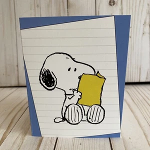 Snoopy Note Greeting Card Blank Reading Letter Peanuts Keep In Touch New Write - Picture 1 of 5