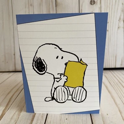 Snoopy Note Greeting Card Blank Reading Letter Peanuts Keep In Touch New Write - Image 1 of 4