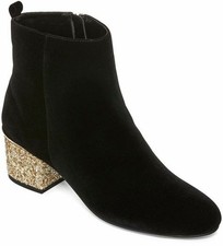 liz claiborne womens cornelia block heel zip bootie