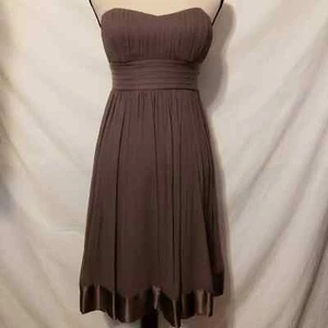 NWT To The Max Gorgeous Strapless Silk Dress Mist Taupe 4 - Picture 1 of 12