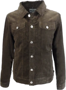 Mens 60s Retro Vintage Brown Cord Western Trucker Jacket … - Picture 1 of 3