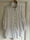 Made In Italy Broderie Anglaise Shirt Blouse Top Fits UK 14-26 Oversized White