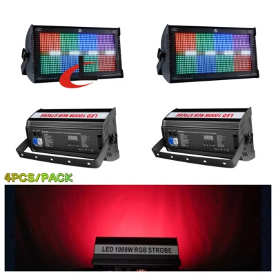 4X1000W RGBW LED Wall Wash Light Strobe DMX Stage DJ Beam Light Party Show Light - Image 1 of 4