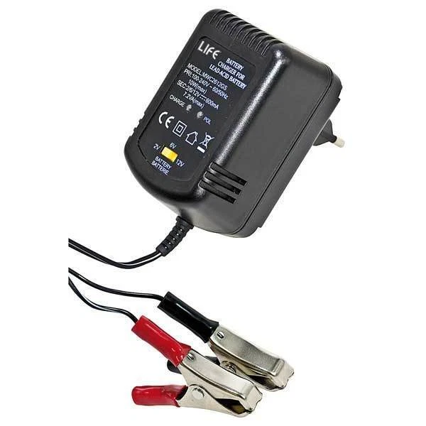 LIFE Electronics 4110613T 12V Caricabatteria Universale per Batterie al Piombo - Nera