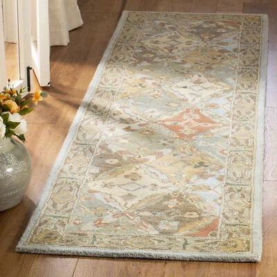 Safavieh Heritage LIGHT BLUE / LIGHT BROWN 2'-3" X 14' Runner - HG316C-214 - Image 1 of 3