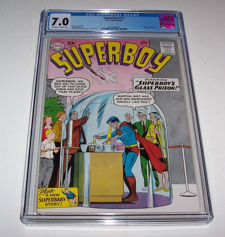 Superboy #73 - DC 1959 Silver Age Issue -  CGC FN/VF 7.0 - Image 1 of 1