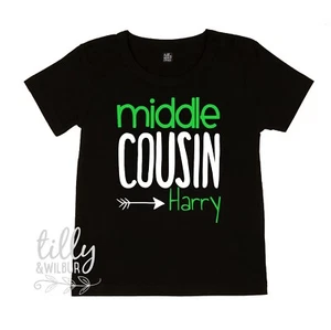 Personalised Cousin T-Shirt, For Boys, Middle Cousin - Bild 1 von 7