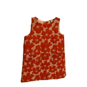 Milly Minis Girls Pocket Shift Dress, Coral Flowers, Size 7 - Picture 1 of 1