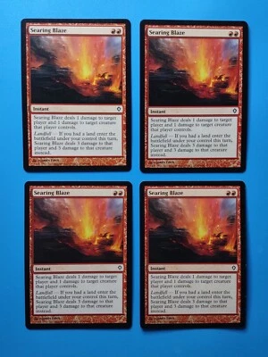 MTG 4x Searing Blaze x4 LP Worldwake Magic Playset - Image 1 of 2