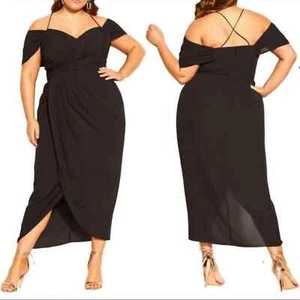 City Chic Entwine black maxi dress plus size small 16 new!! - Picture 1 of 15