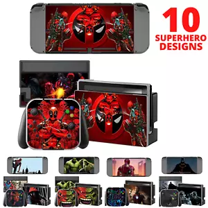 Superhero Nintendo Switch Skin Sticker Decal Vinyl Cover for Console & Joy Con - Picture 1 of 11