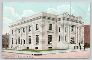 Postkarte Regierungsgebäude Zanesville Ohio - Bild 1 von 2