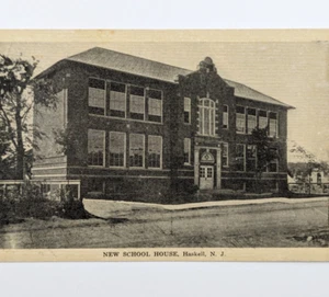 Antique Postcard New School House Haskell New Jersey Now Haskell Elementary - Picture 1 of 3