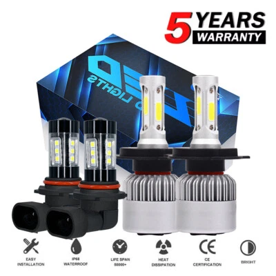 For Toyota Sequoia 2001-2007 10000K LED Headlight Fog Lights High&Low Beam Bulbs - Image 1 of 4