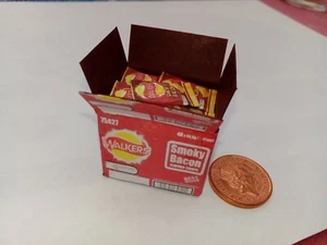 1/12 Scale: Opened Box Smokey Bacon Crisps dollshouse display miniatures - Picture 1 of 2