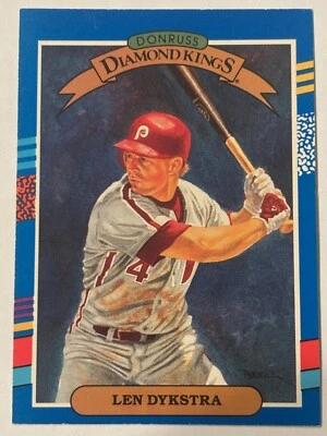1991 Donruss #7 Lenny Dykstra Philadelphia Phillies Diamond King - Image 1 of 2