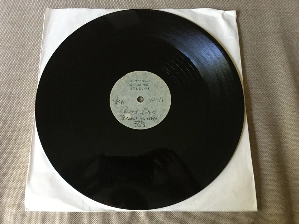 Celine Dion "Because You Loved Me" (1996) Mega Rare 10" Single Demo Acetate - Image 1 of 1