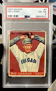 1933 GOUDEY TED LYONS # 7 PSA 4 VERY GOOD/ EXCELLENT. GREAT EYE APPEAL